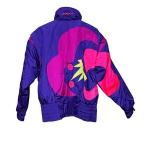 VTG 80's Obermeyer Sport Retro Colorblock Jacket Sz 14 Neon Bright Ski Snowboard